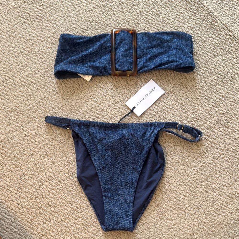 WeWoreWhat Blue Denim Bikini Set